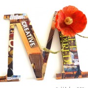 decoupaged monogram