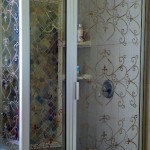 stenciled shower door