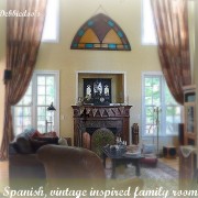 Family room 22ft ceilings old world style