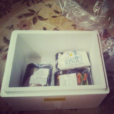 Cooler with diet to go food