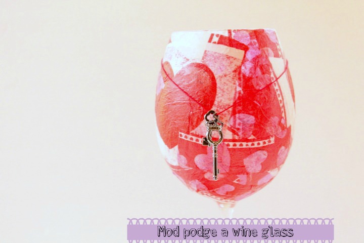 mod podge a wine glass