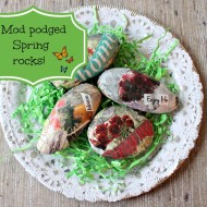 Mod podged spring rocks
