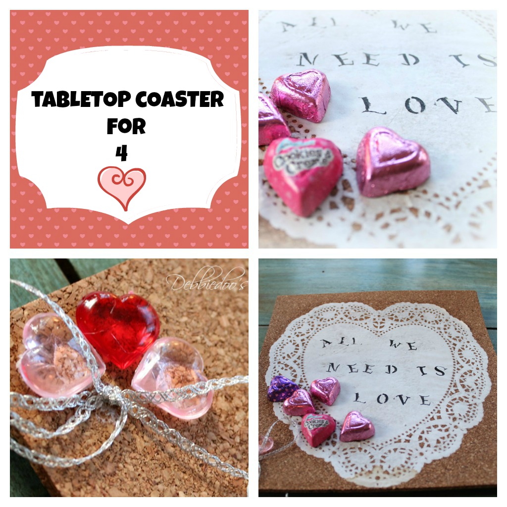 tabletop coaster mod podged with dollar tree doily