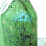 Upcycled jar painted and stenciled 032