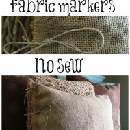 burlap no sew pillow stenciled with fabric markers