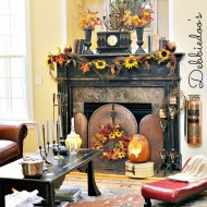 Fall decorating in the family room