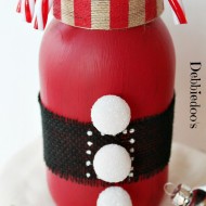 Christmas jar red chalky paint