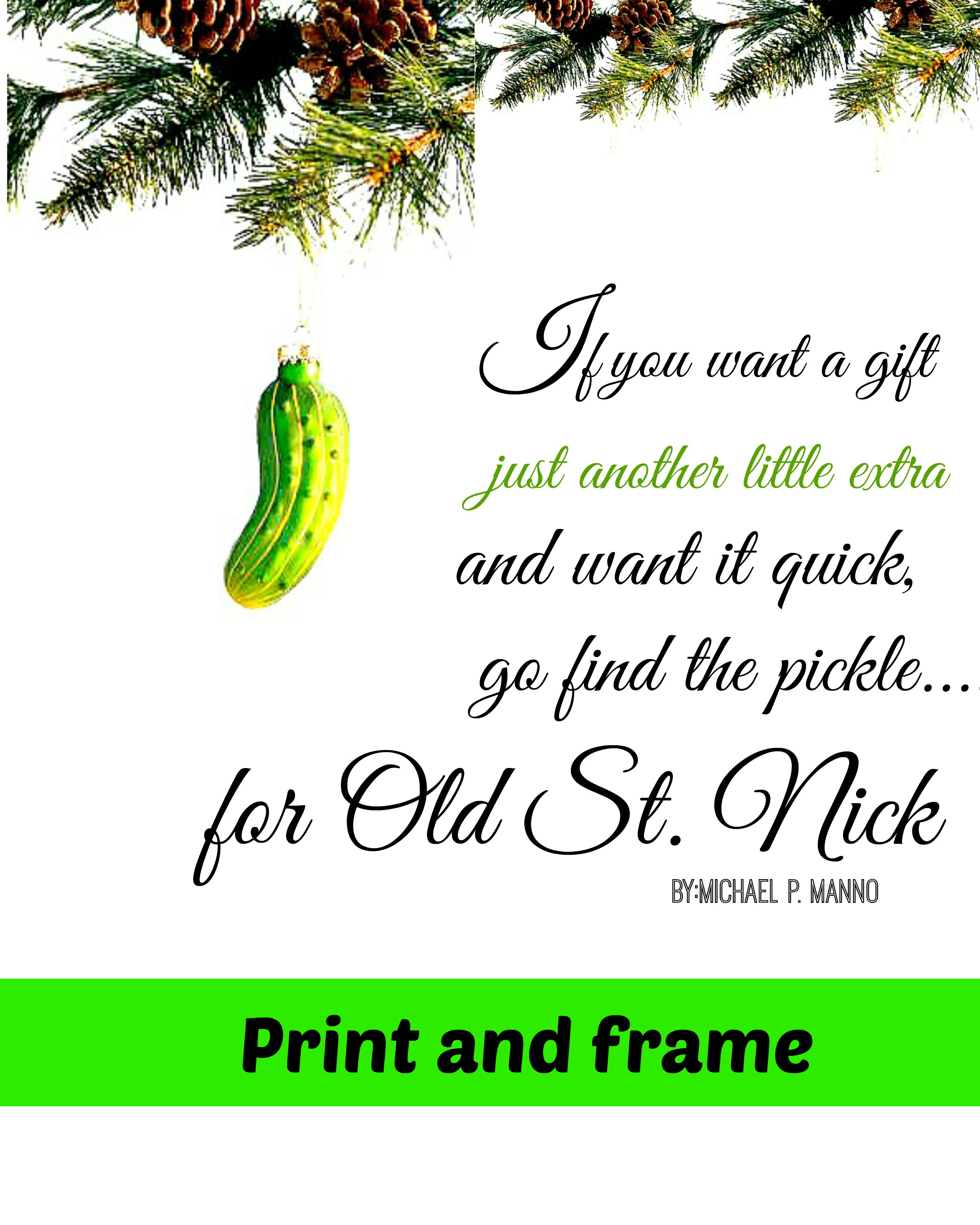 Free Printable Christmas Pickle Poem Printable Printable Templates