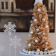 living room-Christmas-coffee filter tree-stonegableblog.com
