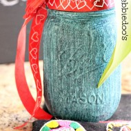 chalk-paint and rit dye mason jar