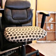 How to reupholster a desk chair with burlap
