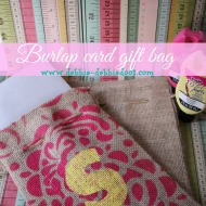 diy burlap card gift bag stenciled