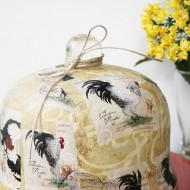 mop podge cloche with fun fabric