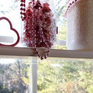 Mason jars filled with Valentine goodies