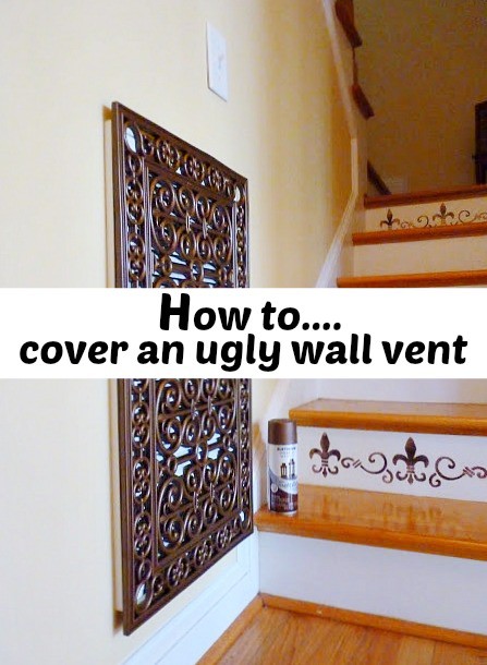 Repurposed door mat to cover and ugly wall vent - Debbiedoo's