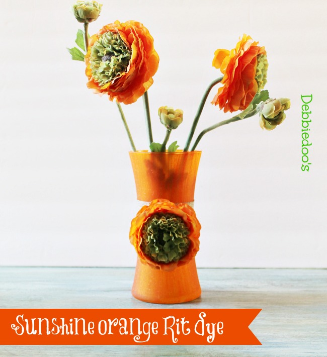 sunshine orange vase with Rit dye  Debbiedoo's