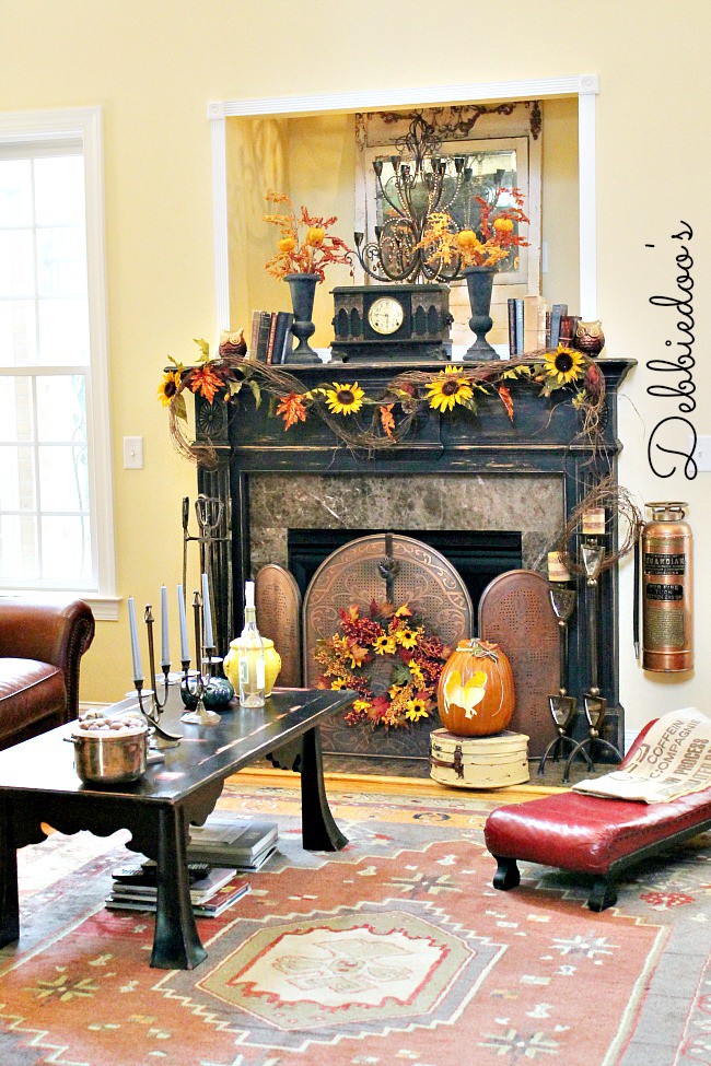 Fall mantel 2013 Debbiedoos