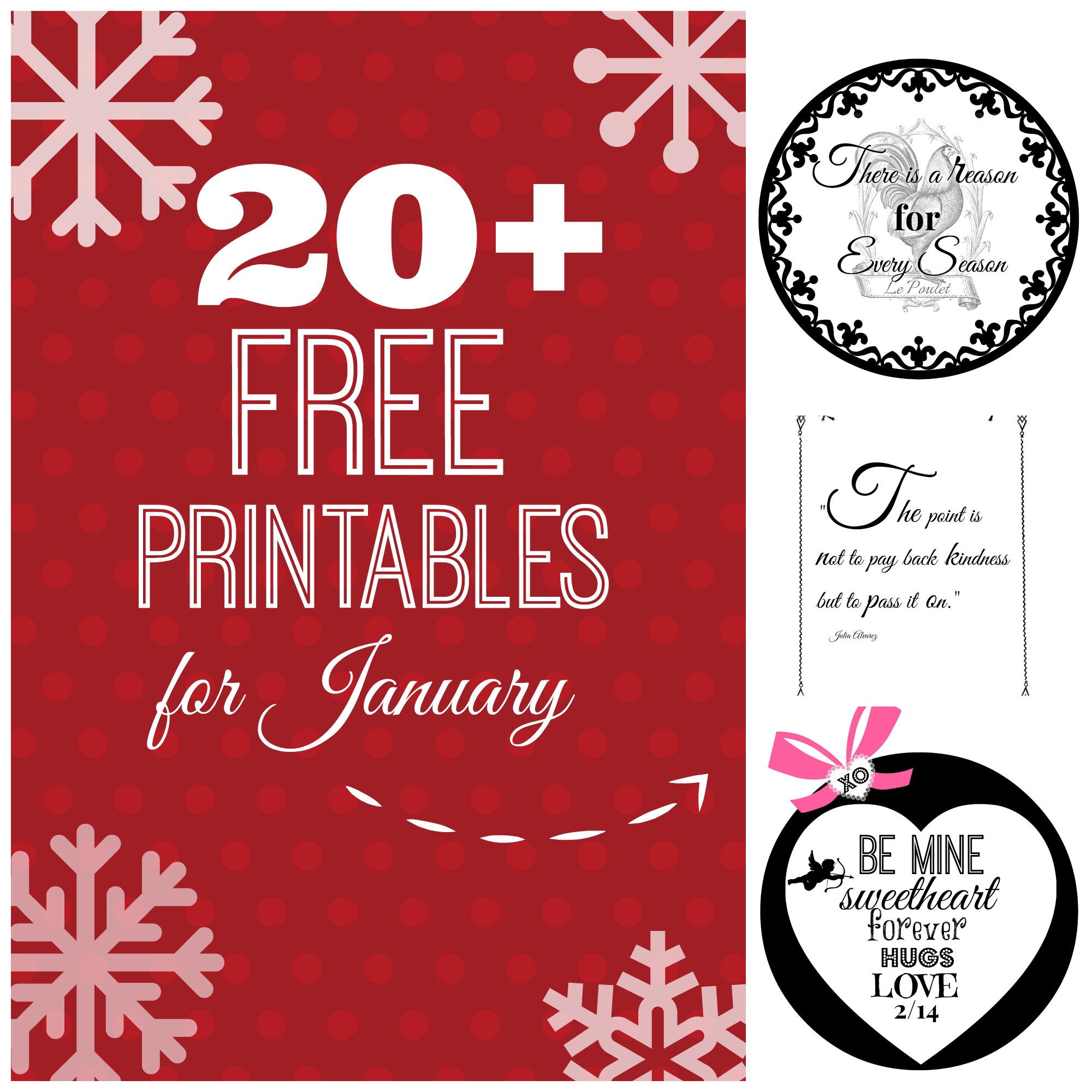 20+ Free printables for January Debbiedoos