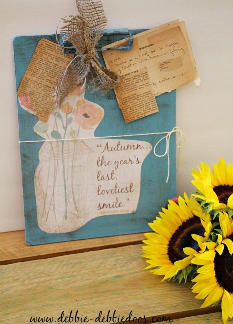 Mason jar printable clipboard craft - Debbiedoos