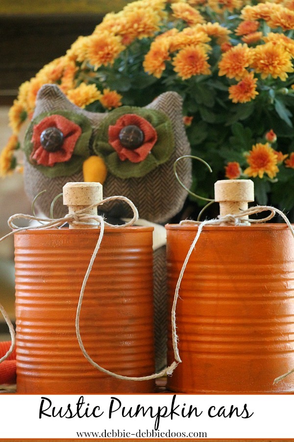 Pumpkin tin can craft - Debbiedoos