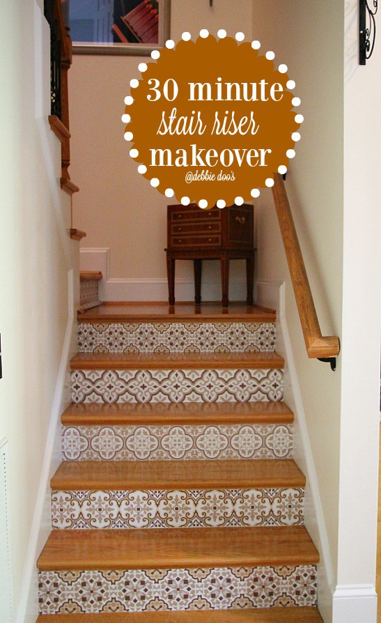 30 minute stair riser makeover | Debbiedoo's | Bloglovin’