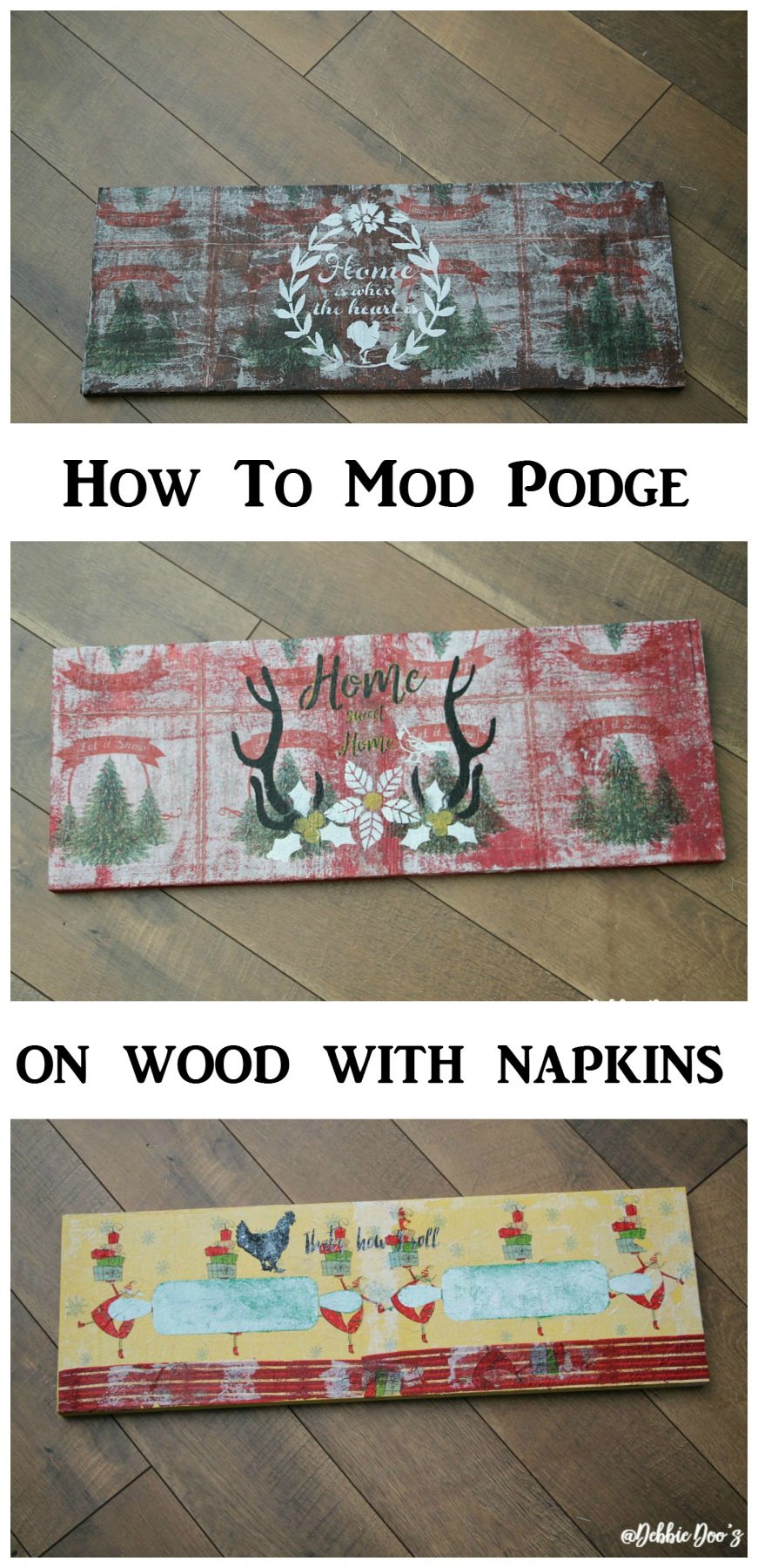 How To Mod Podge On Wood With Napkins - Debbiedoos