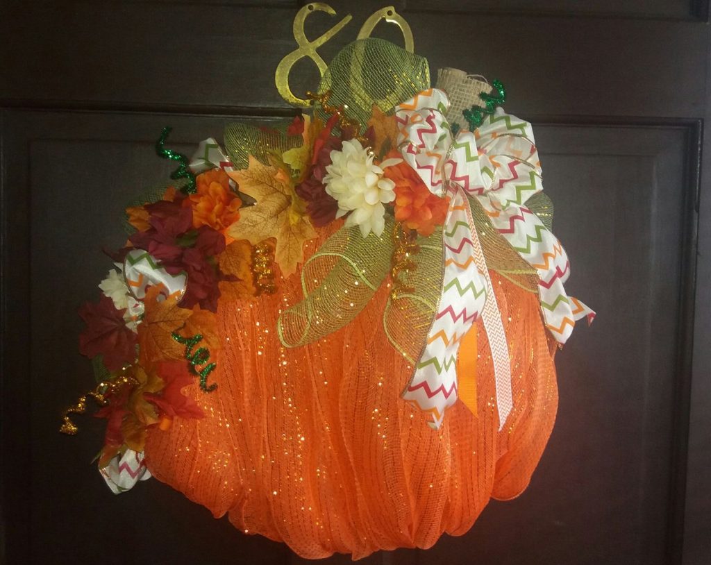 Dollar tree pumpkin and witches hat wreaths - Debbiedoos