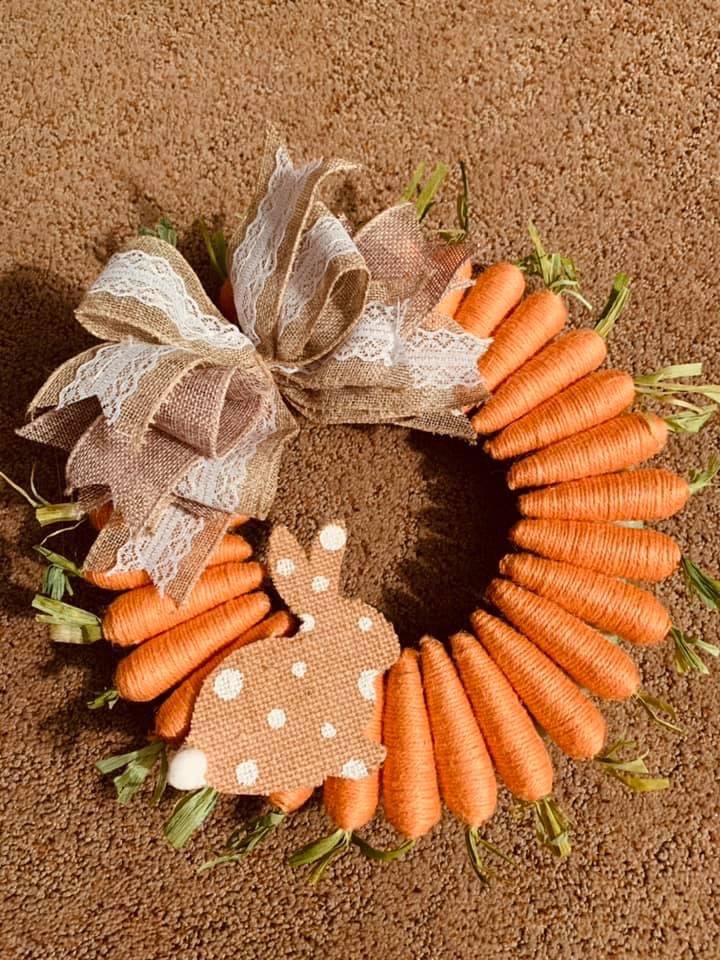 Dollar Tree Spring Carrot Wreath Debbiedoos