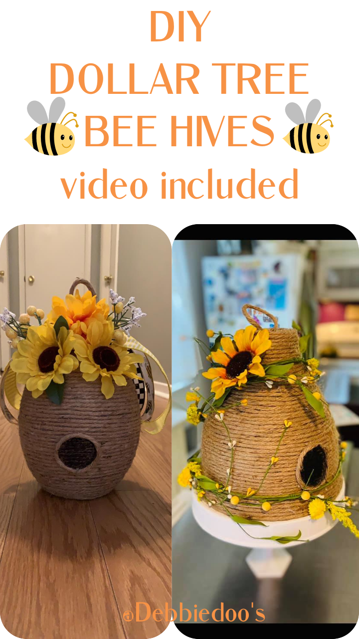 DIY Dollar Tree Beehives - Debbiedoos